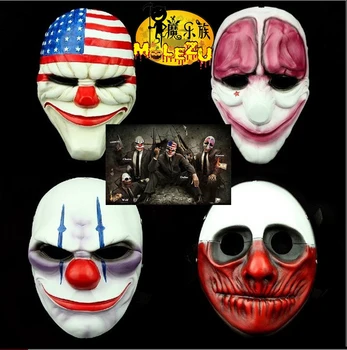 High-grade Payday The Heist 2 Dallas/Wolf/Kæder/Hoxton Harpiks Masker, Halloween Fest Cosplay Maskerade Festlige & Part Forsyninger