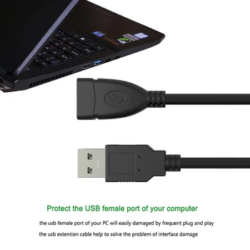 High Speed USB 2.0 Mandlige og Kvindelige forlængerledning-Stik Adapter Kabel Ledning Cabo for Printer, Kamera, Mus, USB-Flash-Drev