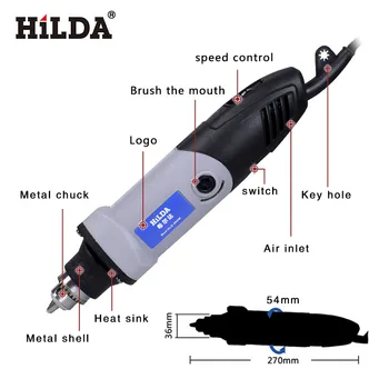 HILDA 84 pc ' er 400W for dremel Elektrisk med Variabel Hastighed for Dremel Roterende Værktøj Mini Boremaskine for dremel værktøjer 220V el-værktøj