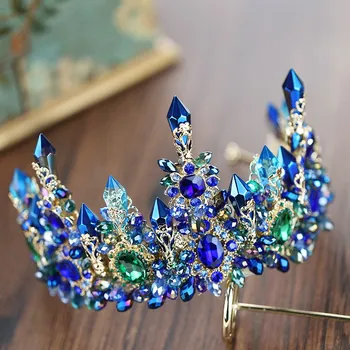 HIMSTORY Luksus Europæiske Design Crystal Prinsesse Dronning Tiaras Crown Rhinestone Diadem Til Bruden Bryllup Hår Tilbehør