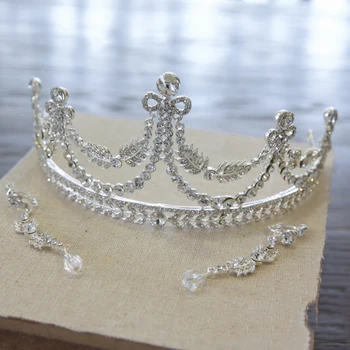 HIMSTORY Store Europæiske Vintage Brude Tiaras Crown Klare Rhinestone Krystal Bryllup Hår Tilbehør