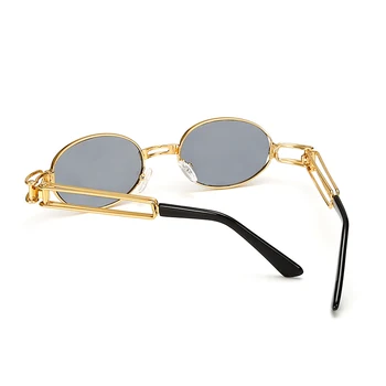 Hip Hop Retro Små Runde Solbriller Kvinder Vintage Steampunk Solbriller Mænd Guld solbriller til kvinder Stel Brillerne Oculo UV400