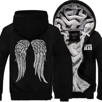 Hip hop stil streetwear The Walking Dead sweatshirts mænd 2016 nye vinter tykkere hættetrøjer frakke mænds sportstøj mode hooded