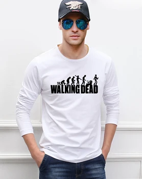 Hipster The Walking Dead hip hop mænd langærmet t-shirts 2017 foråret hot salg bomuld trænings-og mænd t-shirt for filmens fans
