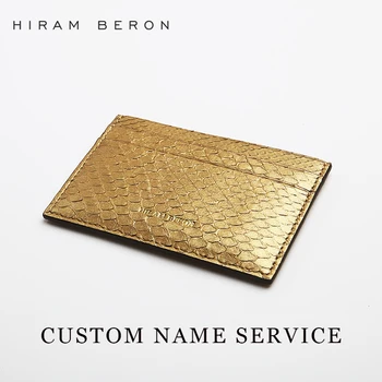 Hiram Beron Kortholderen Snake skin golden Tegnebog Gratis Tilpasset Mini-Card Rejse Ægte Wallet Læder Kort Sag