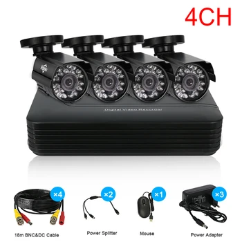 Hiseeu 1080P AHD Kamera cctv-system 2/4 CH Mini CCTV DVR-Kit mobile udsigt 1800TVL IR Bullet Udendørs AHD Kamera Sikkerhed