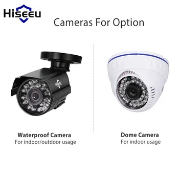 Hiseeu HD 4-KANALS 1080N 5in1 AHD DVR Kit CCTV-System 2stk 720P/1080P AHD vandtæt/IR dome Kamera 2MP P2P Sikkerhed Overvågning Sæt