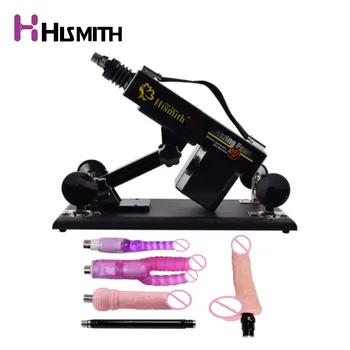 Hismith Sex maskine dildo vabrator automatisk optrækkelige pumpe pistol Kvindelige Onani med 5 stk vedhæftede filer, voksen sex legetøj