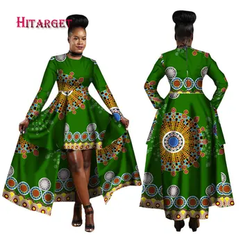 Hitarget 2017 Afrikanske Kjoler til Kvinder Dashiki Bomuld Wax Print Batik Sexet Lang Kjole til Kvindelig Traditionelle tøj WY1268