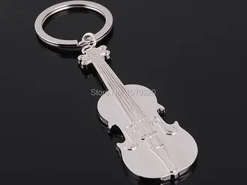 HJ Cello Legering Cello musikinstrumenter Nøglering Håndsender Poleret Krom Klassiske 3D-Vedhæng Nøglering Kreativ Gave