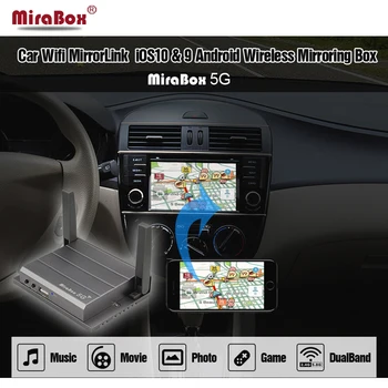 Hjem Mirabox 5G Støtte Youtube 720P For iOS10 Og Android Mirrorlink Box Car Mirabox Med HDMI Og CVBS