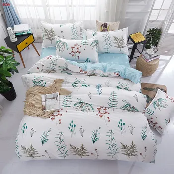 Hjem tekstil friske blade strøelse sæt grønne konge dronning ananas dynebetræk bed flat sheet sengelinned AB side sengetøj fem størrelse