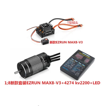 Hobbywing EzRun Max8 v3 T/TRX Plug Vandtæt 150 A Brushless ESC ESC +4274 2200KV Motor LED-Program-Kort for 1:8 RC Bil crawler