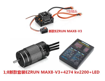 Hobbywing EzRun Max8 v3 T / TRX Plug Vandtæt Brushless ESC + 4274 2200KV Motor +LED-Programmering til 1/8 RC Bil Lastbil F19289/90
