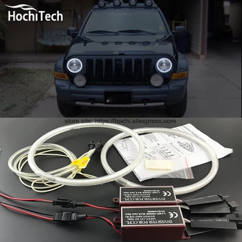 HochiTech ccfl-angel eyes kit hvid 6000k ccfl-halo-ringene lygten for Jeep Liberty KJ 2000 2001 2002 2003 2004 2005 2006 2007