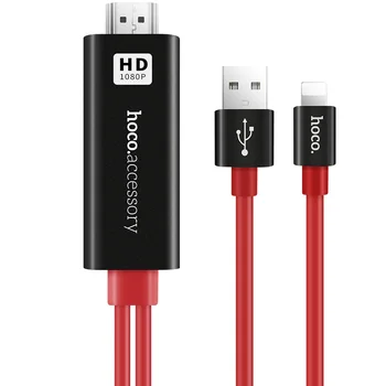 HOCO For Apple stik til HDMI AV-Kabel Oplader Adapter 8 pin til HDTV 1080p Skærm Projektor til iPhone 7 8 iPad Converter
