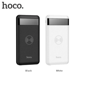HOCO Qi Trådløse Oplader Power Bank 10000mah Bærbare Dual USB med Digital Display Powerbank Ekstern Batteri Til iphone X 8