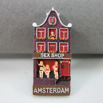 Holland Amsterdam Turist-Souvenir-køleskabsmagneter 3D Farverige Hus Harpiks Køleskab Magnetiske Klistermærker Hjem Indretning og Dekoration