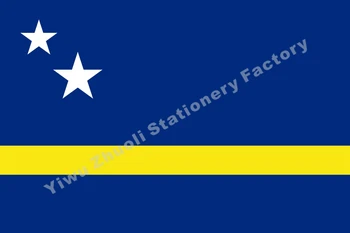 Holland Curacao Flag 150X90cm (3x5FT) Kontor/Aktivitet/parade/Festival/vm/boligmontering Gratis Fragt