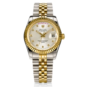 Holuns mand ure 2018 mærke luksus mænd guld kvarts diamant vandtæt gave dress watch relogio feminino casual fashion