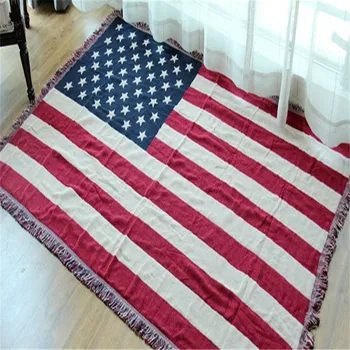 Home decor Union Jack-tapetet bomuld, polyester Amerikanske Flag tråd tæppe væg tæppe hængende sofa-gulvtæppe dække sengetæppe