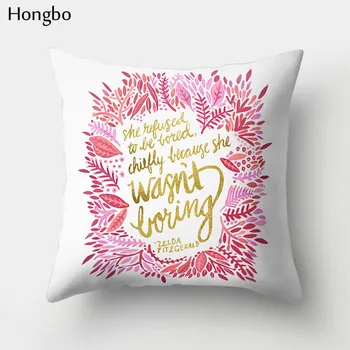 Hongbo 1 Stk Blomst Breve Manda Datura for Hjem Sofa Bil Fersken Hud Smide Dekorative pudebetræk pudebetræk