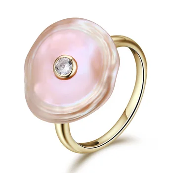 Hongye Naturlige Perle Ringe 925 Sterling-sølv-smykker, Uregelmæssighed, Ferskvands Perle Ring ,Fest, Gave,Fri Fragt