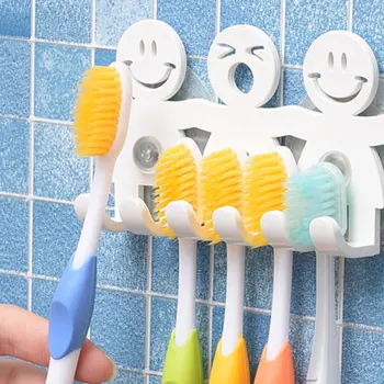 Hot 1stk Suge Kroge 5 Position Tand Børste Badeværelse Sætter Søde Smil Tegnefilm Sucker tandbørsteholder