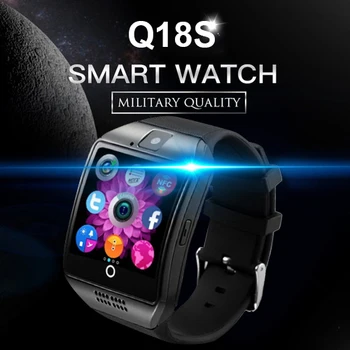 Hot 2018 Q18s Bluetooth Smart Ur Støtte 2G GSM SIM-Kort Lyd Kamera Fitness Tracker Smartwatch til Android, iOS Mobiltelefon