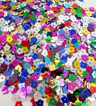 Hot 2550PCS Fladskærms 7mm blandet farve blomst Pailletter konfetti DIY Sy Tøj gave bryllup Tilbehør til udsmykning