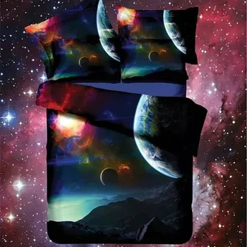 Hot 3d Galaxy sengetøj sæt Twin/Dronning Størrelse Universets Ydre Rum Tema Sengetæppe 2/3/4stk Sengetøj Lagner Duvet Cover Sæt