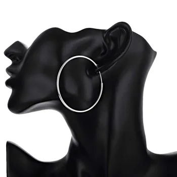 Hot 925 sterling sølv smykker, øreringe, mode tøj til kvinder engros skinnende runde mode øreringe sølv øreringe E042