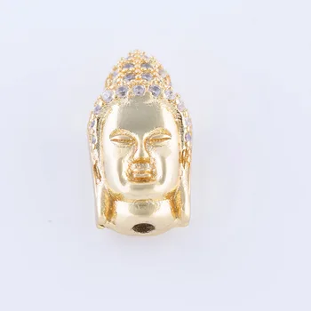 Hot Buddha Hoved Charm Perle Til Mænd Armbånd, Smykker at Gøre DIY Smykker Micro Bane Crystal Zircon Religiøse Spacer Metal Perle