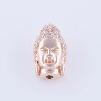 Hot Buddha Hoved Charm Perle Til Mænd Armbånd, Smykker at Gøre DIY Smykker Micro Bane Crystal Zircon Religiøse Spacer Metal Perle