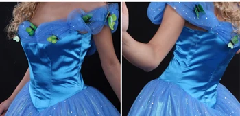 Hot film askepot kjole voksen prinsesse askepot kostume halloween kostume til kvinder Evening party lange kjoler Blå