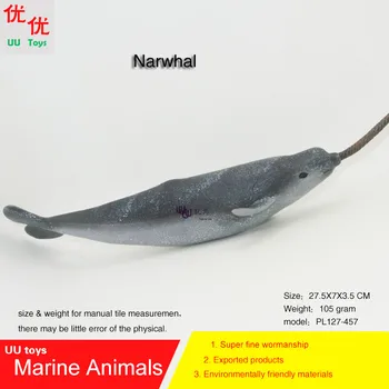Hot legetøj Narhvalen (Unicorn Hval) Simulation model Marine Dyr, Hav, Dyr, børn, gift pædagogiske rekvisitter Action Figurer