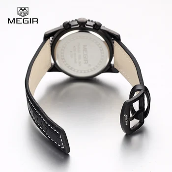 Hot Megir casual brand mænds mekaniske ure lysende stop-ur, til man analog armbåndsur med kalender mandlige 2009 gratis fragt