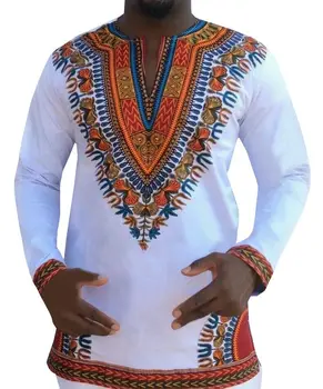 Hot Nye Dashiki Traditionelle Afrikanske National Stil Mænds Lange Ærmer Etniske Print T-Shirts 2017 Roupas Africanas Para Homens