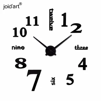 Hot nye Quartz ure mode ure 3d real store vægur skyndte spejl mærkat diy moderne stil, design, indretning ur