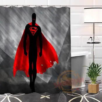 Hot Nye Øko-venlige Brugerdefinerede Unikke superman Moderne badeforhæng badeværelse Vandtæt til dig selv H0220-74