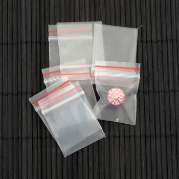 Hot Salg 100pcs Mini Selvstændig Forsegling Røde Linje Zip-Lock plastposer 1.8x2cm Gennemsigtig Emballage Pose Tykkelse 0,2 mm