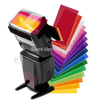 HOT SALG 12 stykker farvekort for Strobist Flash Gel Filter Farve Balance med rubber band ,diffuser Belysning Gratis fragt