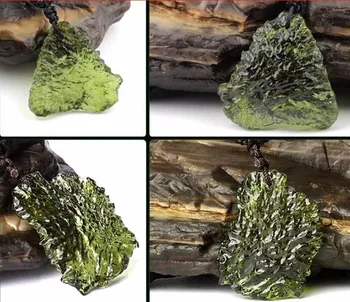 Hot Salg A++ Naturlige Moldavite grønne aerolites krystal sten vedhæng energi apotropaic4g-6g/ meget+ gratis reb Unik Halskæde