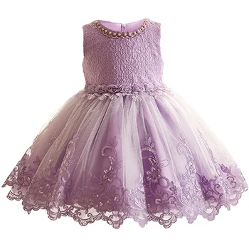 Hot Salg Baby Pige Princess Ball Gown Dress Blomst, Blonde Børn Bridemaid Til Bryllup Part Prom Dresseschildren Tøj Bim.