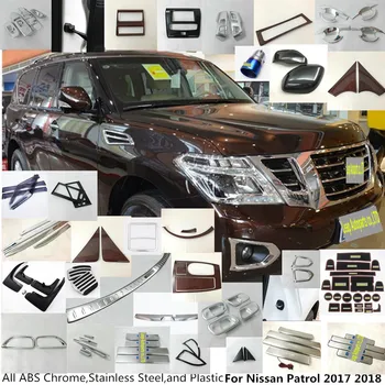 Hot salg bil body styling indre detektor stick rattet Interiør Kit Trim lampe ramme 2pcs/set For Nissan Patrol 2017 2018