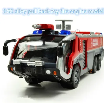 Hot salg bil toy model ! 1:50 legering trække sig tilbage, Lyd og lys toy brandbil model, Gratis forsendelse, Baby pædagogisk legetøj