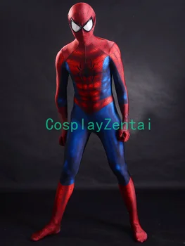 Hot Salg Briller 3D Skygge Mønster Spiderman Kostume til Cosplay Halloween Party