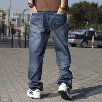 Hot Salg Hip Hop Baggy Jeans Til Mænd Skateboard Bukser Nye Brand Og Store Blå Jeans Hombre Plus Størrelse 38 40 42 44 46