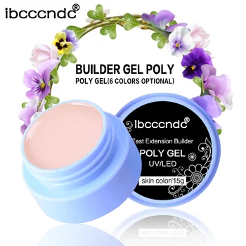 Hot salg ibcccndc nyeste produkter 6 farver, camouflage farve UV-neglelak builder byggeri udvide søm hårdt jelly poly gel