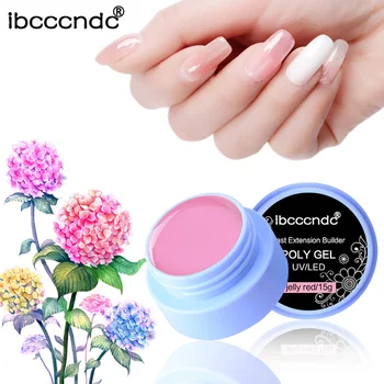 Hot salg ibcccndc nyeste produkter 6 farver, camouflage farve UV-neglelak builder byggeri udvide søm hårdt jelly poly gel